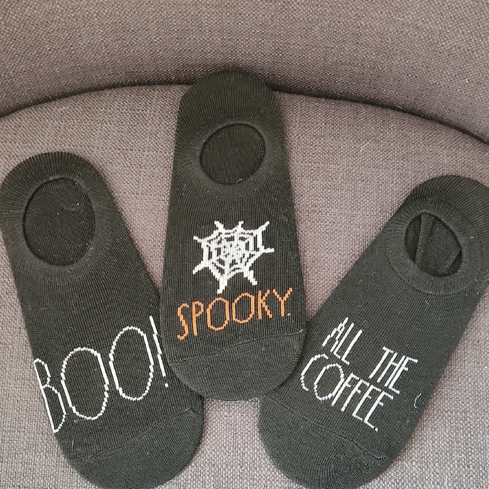 Brand NEW- Rae Dunn- Black Halloween Themed Socks Set